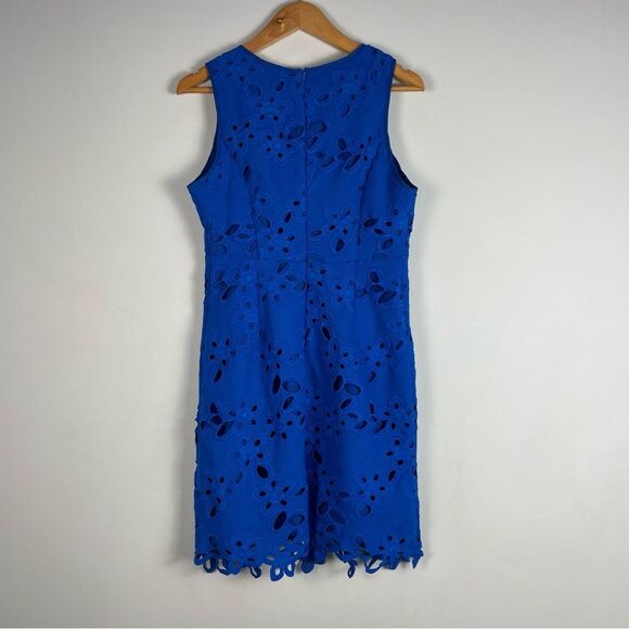 Maeve Anthropologie Arette Eyelet Lace Floral Sheath Dress in Blue Sz SP NEW - Picture 7 of 13